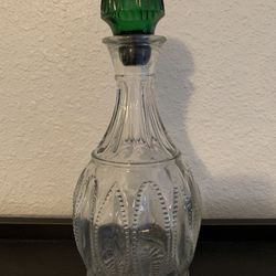 Vintage Style Bottle with Colored Glass Top