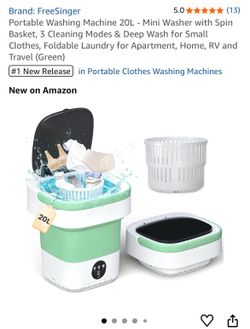 Portable Washing Machine 20L - Mini Washer with Spin Basket, 3 Cleaning Modes & Deep Wash for Small Clothes, Foldable Laundry for Apartment, Home, RV 