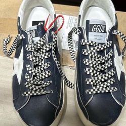 New Golden Goose Super Star Classic Leather Dark Blue/White Sneakers