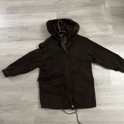 brown fur jacket 