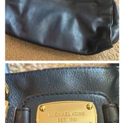 Michael Kors  mk Hamilton Pebble Leather blue  Satchel Tote Bag