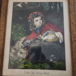 Lithograph Little Red Riding Hood