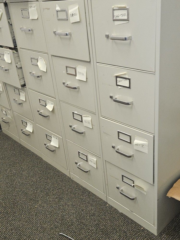 Metal File Cabinets (5 Of Them W/4 Drawers Each)