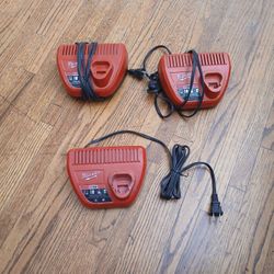 3 Milwaukee M12 Chargers