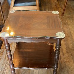 Antique Mahogany Side table with glass top