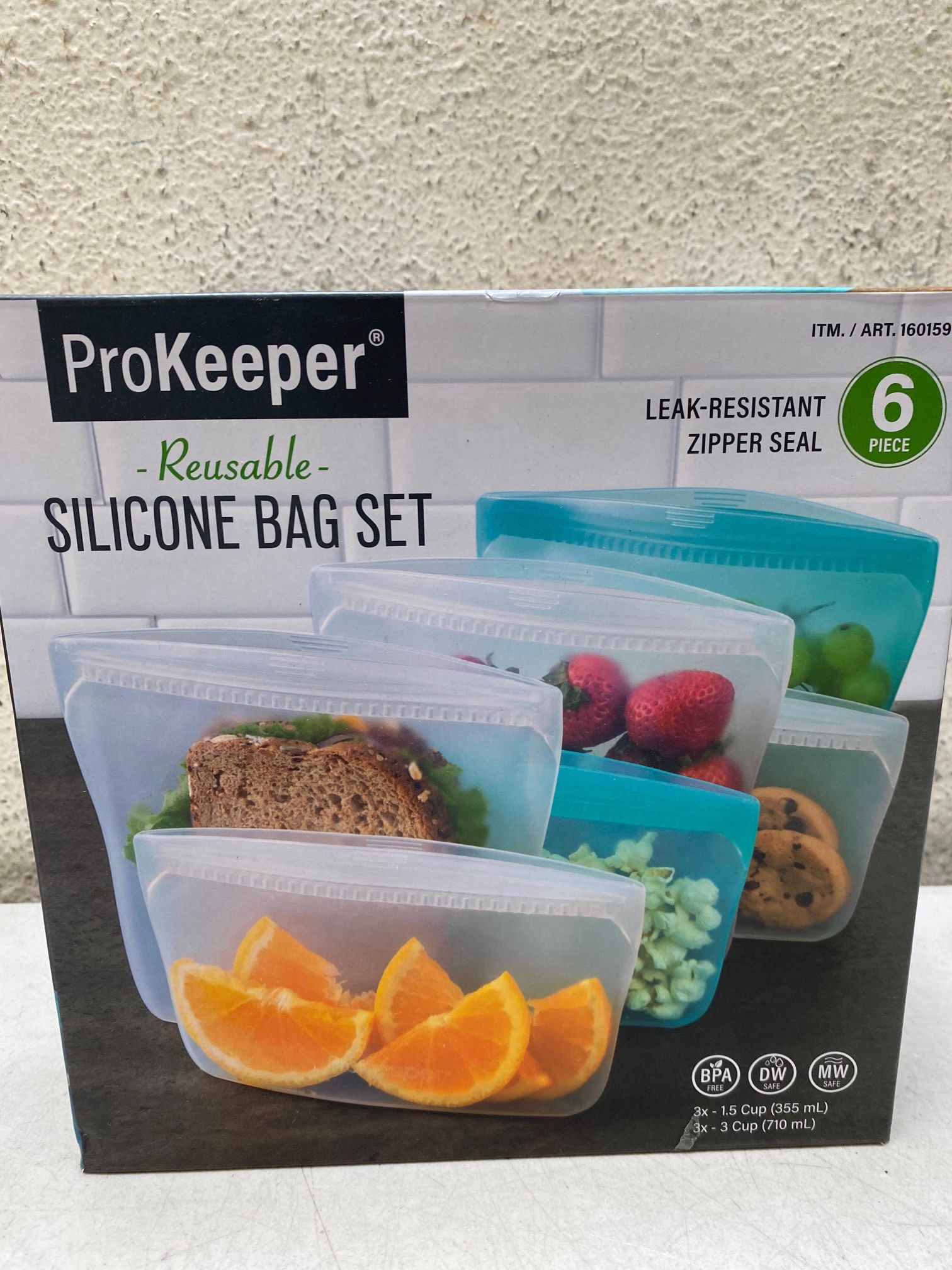 ProKeeper Reusable Silicone Bag Set, 6-piece