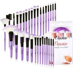 Cosmetic Makeup Brush Set Purple 32 PCs No-shed Brush Hair