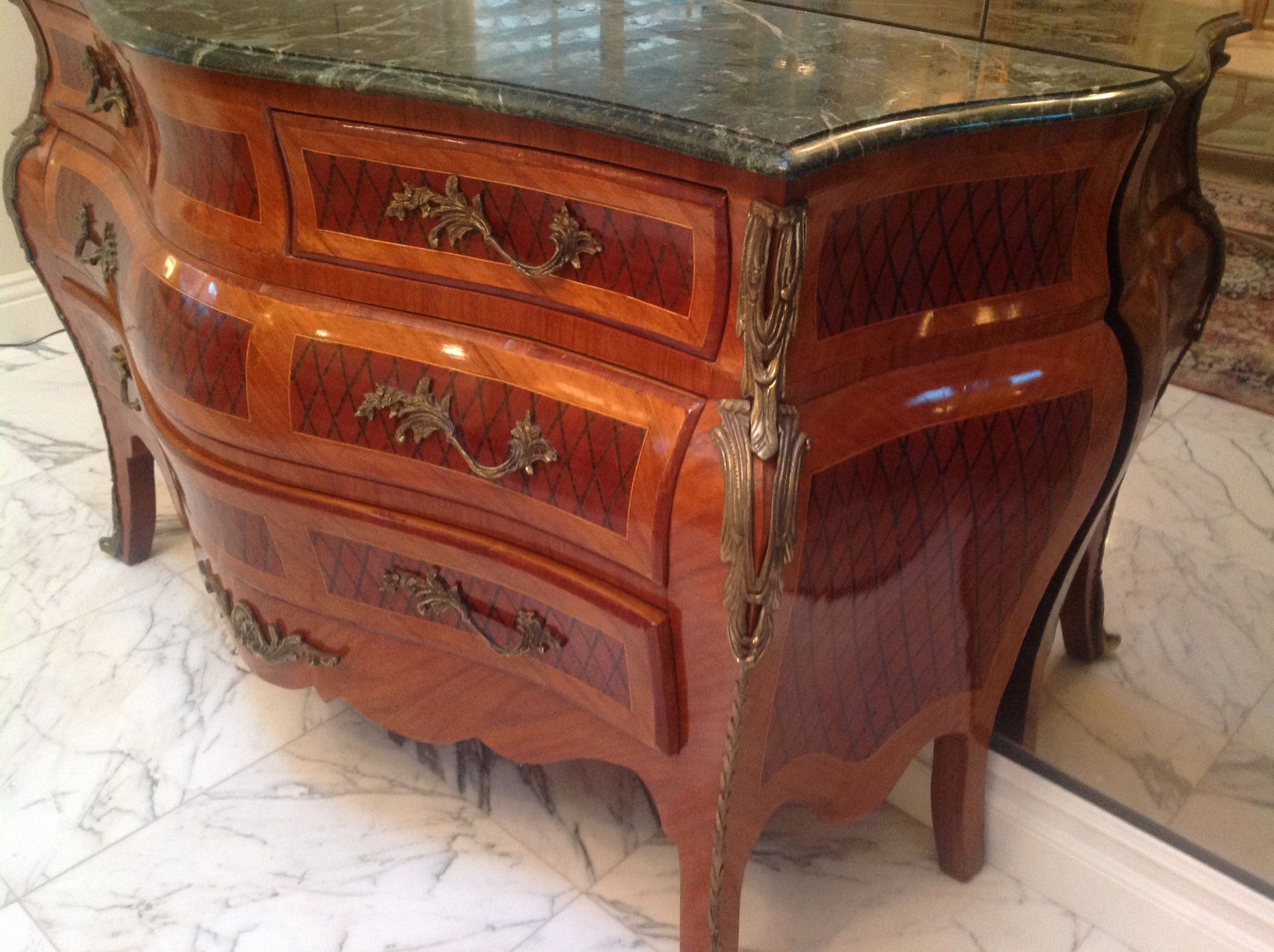 Gorgeous Antique dresser/marble Top Chest Ormolu