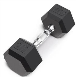 Pair of NEW 20lbs rubber hex dumbbells