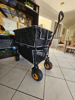 Folding Utility Wagon Cart with All-Terrain Wheels