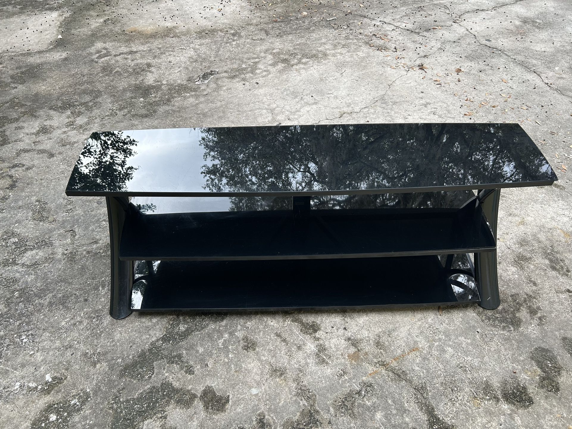 Vico Tv Floor Stand Glossy Black