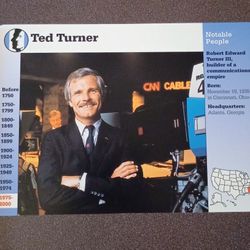 1995 Grolier Ted Turner CNN Media Empire History Vintage Collectible Large Card