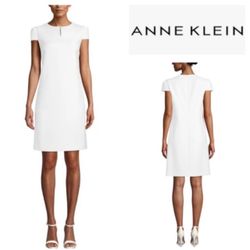 NEW!  Anne Klein keyhole midi dress in white