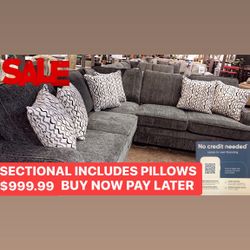 Sectional With Pillows SALE $999.99