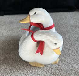 Sweet Snuggling Swans Vase/Planter