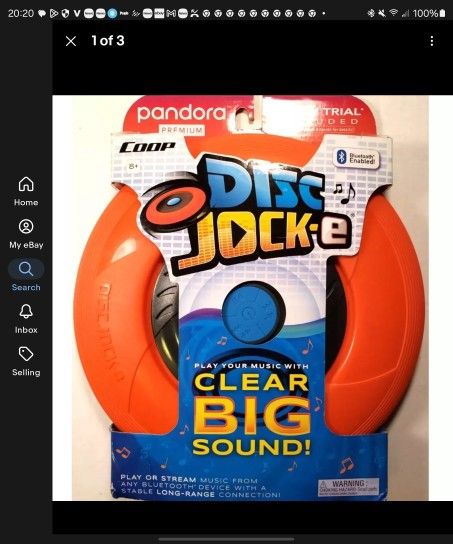 Tucker DISC JOCK-E Flying Disc, Blue Frisbee Bluetooth Speaker, Play & Music