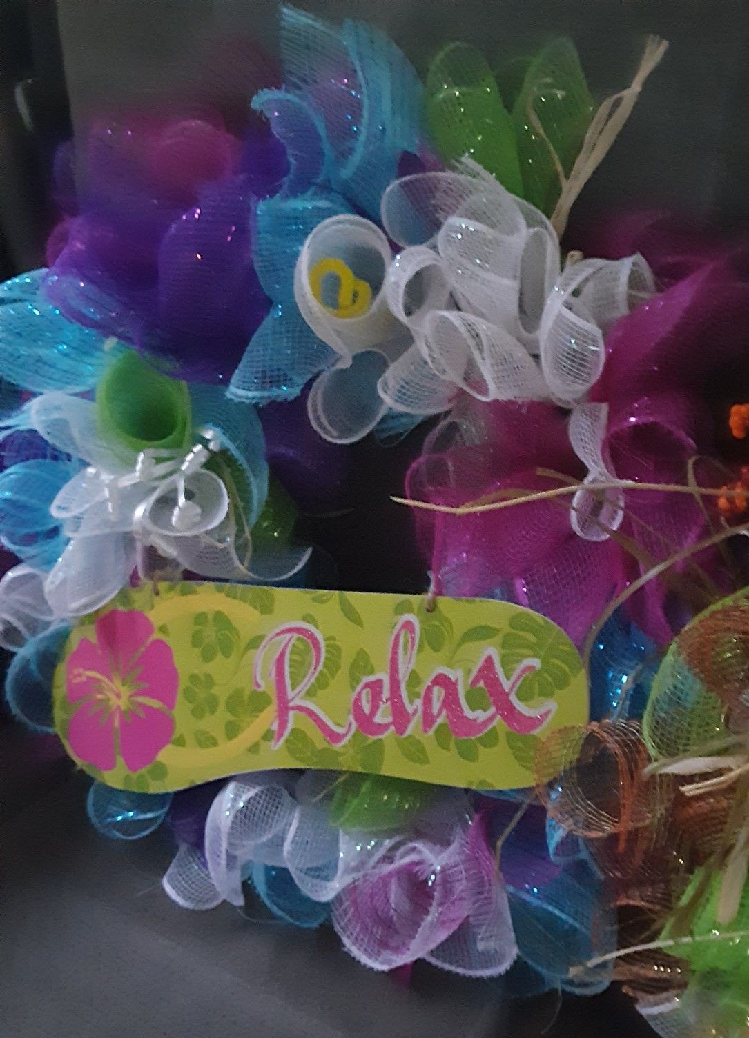 Deco Mesh Summertime Wreath