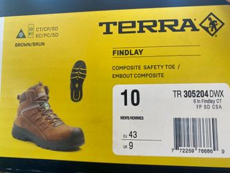 TERRA FINDLAY #R5204B MEN'S 6" WATERPROOF PUNCTURE RESISTANT ESD COMPOSITE TOE SAFETY WORK BOOTS