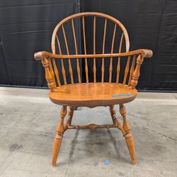 Honey Wood Windsor Style Arm Chair