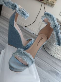 Denim Wedges