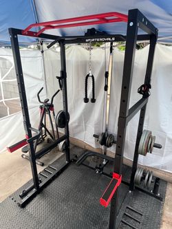 Squat rack and weights