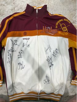 The Original Harlem Globetrotters team signed warmup sweater
