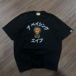 BAPE Baby Milo Japanese College Logo T-Shirt Size L
