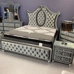 Cameo Master Bedroom Furniture Set 🔥 Queen Bed, King Bed, Dresser, Nightstand, Chest, Mattress Only $39-$90 Down Payment
✅ 90 Days Same as Cash