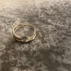 14k White Gold Double Stack Rings Very Nice 