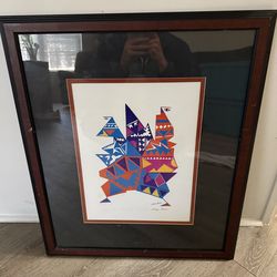 Lithograph Sunshine Over the Caribbean Bill Warner American Art Signed 23x26