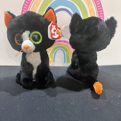 BEANIE BOO FRIGHTS RHE BLACK & ORANGE CAT - BRAND NEW WITH TAGS $5 00 each