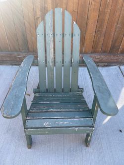 Wood Folding Green Adirondack Patio Porch Chair 28” W