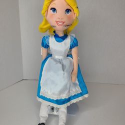 Disney Store Alice In Wonderland 18” Plush Doll Stuffed Soft Toy Blonde