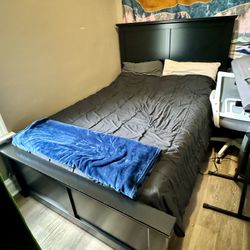 Full size bed with mattress and box frame