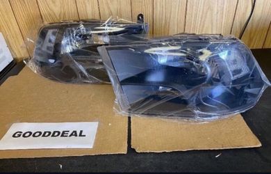 #OH72 FIT 2009-2018 Dodge Ram 1500/2500/3500 Black Out Halogen Headlight Head Lights Pair Set