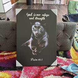Spiritual Psalm 46:1 Slogan Canvas Picture 
