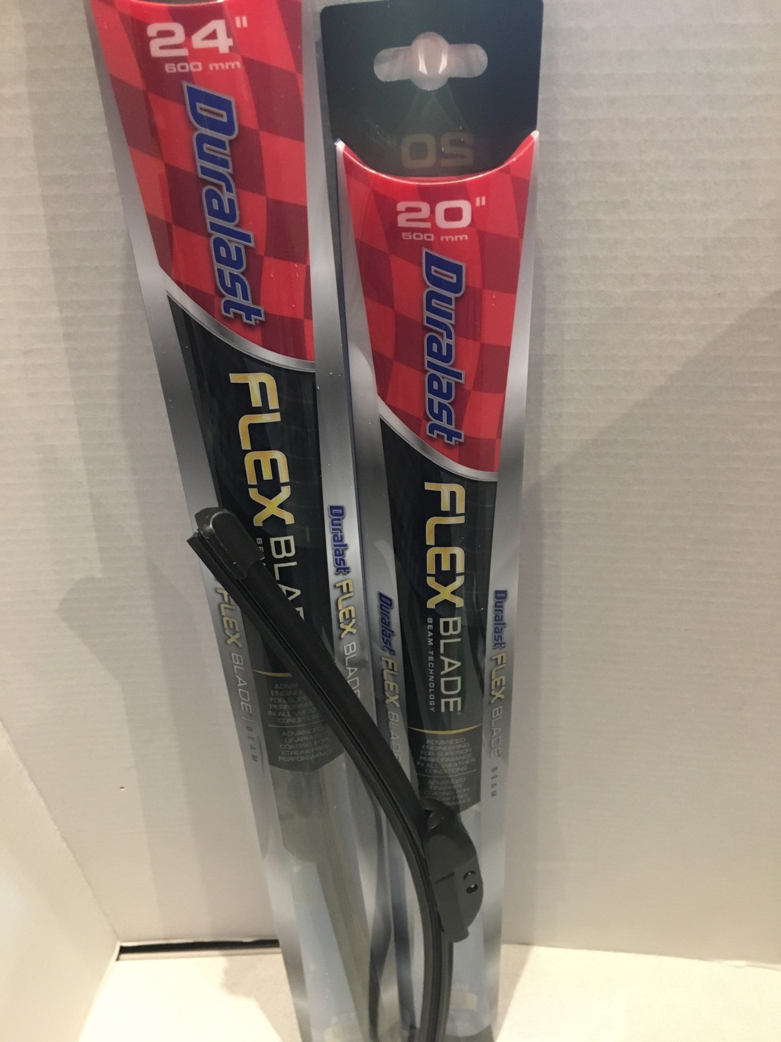 Duralast 24”+ 20” Set Flex Blades Beam Premium Wiper Blades
