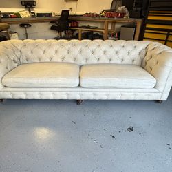 Restoration hardware Linen Chesterfield sofa
