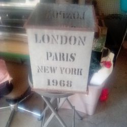 Stainless Steel Square Can London Paris New York 1968 Collectible Can