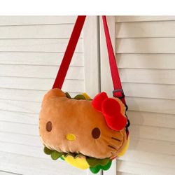 New Hamburger Hello Kitty Shoulder Plush Bag