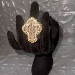 18 K Gold Plated  Unisex Cross Ring 