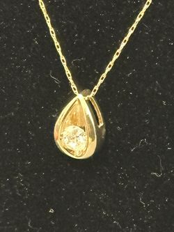 14k Diamond Yellow Gold Chain And Charm 