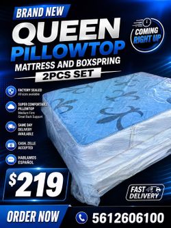 🟢NEW QUEEN PILLOWTOP SET $219