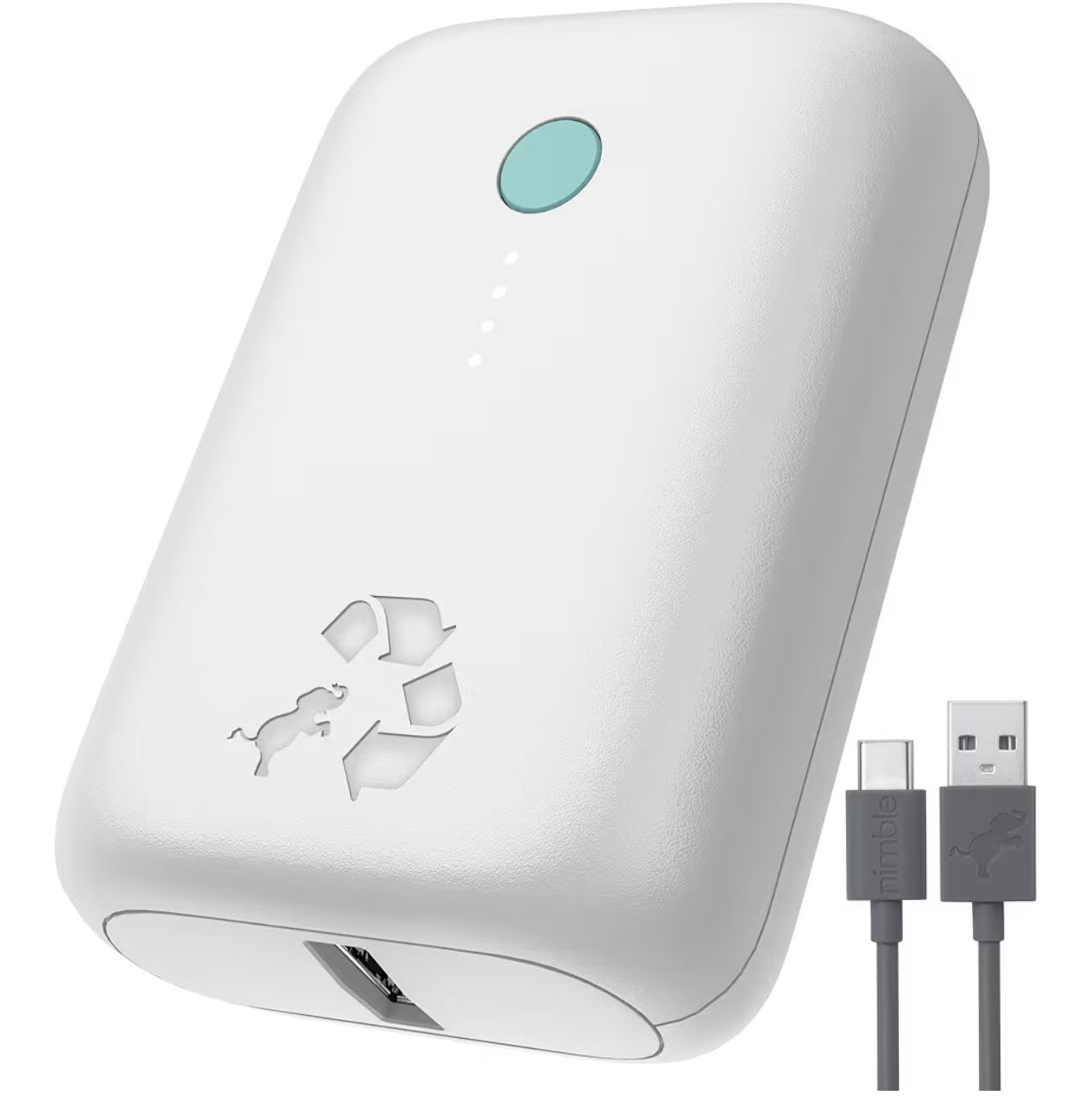 Nimble Champ Lite Portable Charger, 5200mAh Fast Charging Power Bank 15W USB C and A Port with Cable, Travel Essential Battery Pack for iPhone Galaxy 