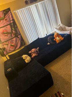 Navy Blue Boneless Couch