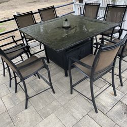 Out Side Furniture 8 Chairs One Table 