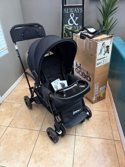 New Joovy Caboose LX Sit and Stand Double Stroller with Bench Seat and Standing Platform