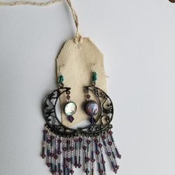 Large swarovski moon earrings