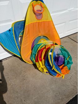 Crawl thru outdoor playset.