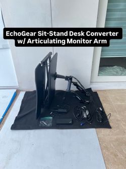 EchoGear Sit-Stand Desk Converter with Articulating Monitor Arm (1 Available)